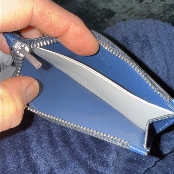 Coach Navy Leather Card Case - Picture 7 of 10